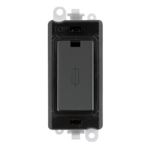 Click Scolmore - Click GridPro 13A Fused Module Black Black Nickel (GM2047BKBN)