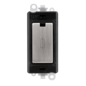 Click Scolmore - Click GridPro 13A Fused Module Black Stainless Steel (GM2047BKSS)