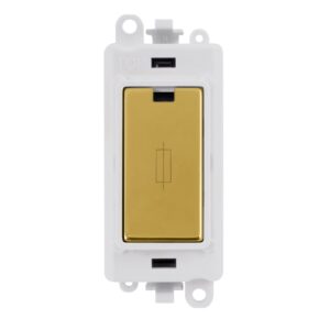 Click Scolmore - Click GridPro 13A Fused Module White Polished Brass (GM2047PWBR)
