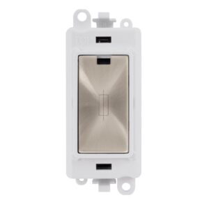 Click Scolmore - Click GridPro 13A Fused Module White Brushed Stainless (GM2047PWBS)