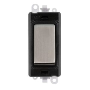 Click Scolmore - Click GridPro 20Ax 3 Position Retractive Switch Module Black Stainless Steel (GM2075BKSS)