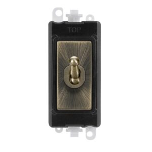 Click Scolmore - Click GridPro 20Ax Double Pole Toggle Switch Module Black Antique Brass (GM209018BKAB)
