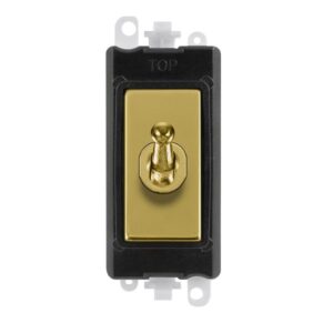 Click Scolmore - Click GridPro 20Ax Double Pole Toggle Switch Module Black Polished Brass (GM209018BKBR)
