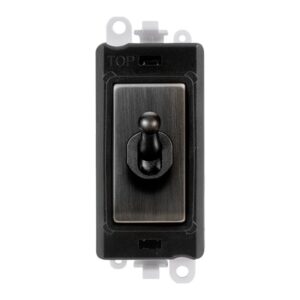 Click Scolmore - Click GridPro 20Ax Double Pole Toggle Switch Module Black Matt Bronze (GM209018BKBZ)