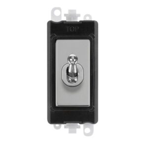 Click Scolmore - Click GridPro 20Ax Double Pole Toggle Switch Module Black Polished Chrome (GM209018BKCH)