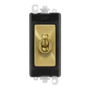Click Scolmore - Click GridPro 20Ax Double Pole Toggle Switch Module Black Satin Brass (GM209018BKSB)