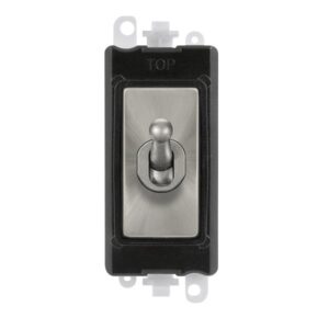 Click Scolmore - Click GridPro 20Ax Double Pole Toggle Switch Module Black Satin Chrome (GM209018BKSC)
