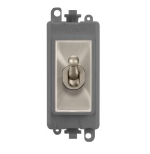 Click Scolmore - Click GridPro 20Ax Double Pole Toggle Switch Module Grey Brushed Stainless (GM209018GYBS)