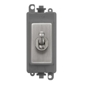 Click Scolmore - Click GridPro 20Ax Double Pole Toggle Switch Module Grey Stainless Steel (GM209018GYSS)