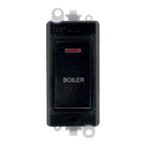 Click Scolmore - Click GridPro 20Ax Double Pole Switch With Led Module Black Boiler (GM2218BK-BL)