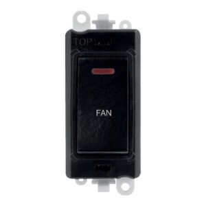 Click Scolmore - Click GridPro 20Ax Double Pole Switch With Led Module Black Fan (GM2218BK-FN)