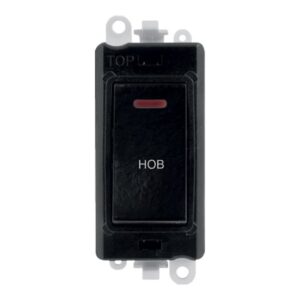 Click Scolmore - Click GridPro 20Ax Double Pole Switch With Led Module Black Hob (GM2218BK-HB)