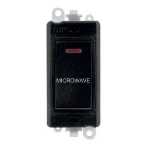 Click Scolmore - Click GridPro 20Ax Double Pole Switch With Led Module Black Microwave (GM2218BK-MW)