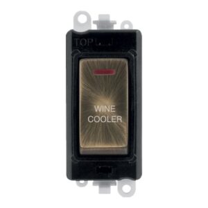 Click Scolmore - Click GridPro 20Ax Double Pole Switch With Led Module Black Antique Brass Wine Cooler (GM2218BKAB-WC)