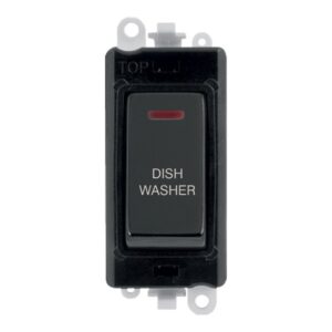 Click Scolmore - Click GridPro 20Ax Double Pole Switch With Led Module Black Black Nickel Dishwasher (GM2218BKBN-DW)