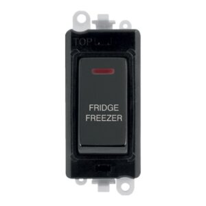 Click Scolmore - Click GridPro 20Ax Double Pole Switch With Led Module Black Black Nickel Fridge Freezer (GM2218BKBN-FF)