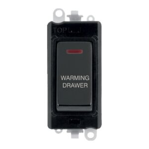 Click Scolmore - Click GridPro 20Ax Double Pole Switch With Led Module Black Black Nickel Warming Drawer (GM2218BKBN-WDR)