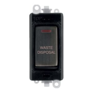 Click Scolmore - Click GridPro 20Ax Double Pole Switch With Led Module Black Matt Bronze Waste Disposal (GM2218BKBZ-WD)