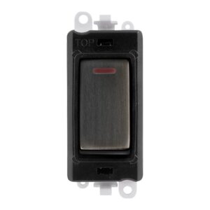 Click Scolmore - Click GridPro 20Ax Double Pole Switch With Led Module Black Matt Bronze (GM2218BKBZ)