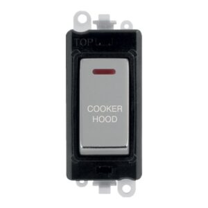 Click Scolmore - Click GridPro 20Ax Double Pole Switch With Led Module Black Polished Chrome Cooker Hood (GM2218BKCH-CH)