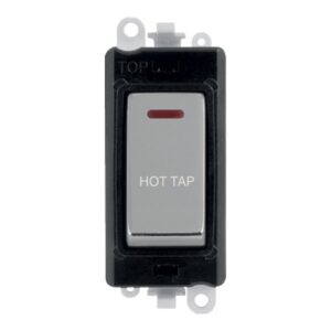 Click Scolmore - Click GridPro 20Ax Double Pole Switch With Led Module Black Polished Chrome Hot Tap (GM2218BKCH-HT)