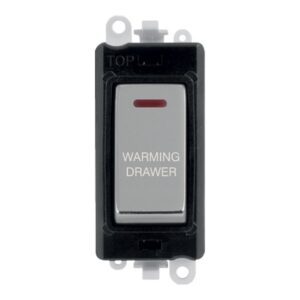 Click Scolmore - Click GridPro 20Ax Double Pole Switch With Led Module Black Polished Chrome Warming Drawer (GM2218BKCH-WDR)