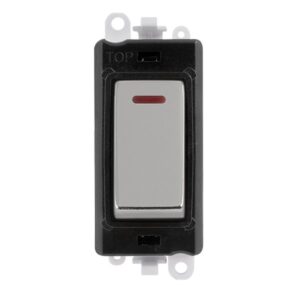 Click Scolmore - Click GridPro 20Ax Double Pole Switch With Led Module Black Polished Chrome (GM2218BKCH)