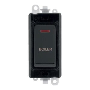 Click Scolmore - Click GridPro 20Ax Double Pole Switch With Led Module Black Matt Black Boiler (GM2218BKMB-BL)