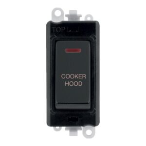Click Scolmore - Click GridPro 20Ax Double Pole Switch With Led Module Black Matt Black Cooker Hood (GM2218BKMB-CH)