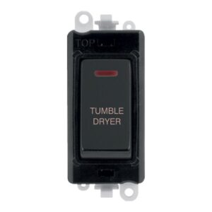 Click Scolmore - Click GridPro 20Ax Double Pole Switch With Led Module Black Matt Black Tumble Dryer (GM2218BKMB-TD)