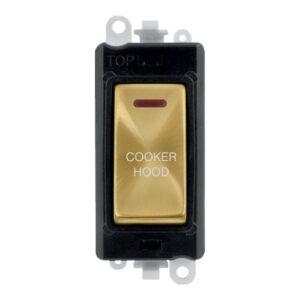 Click Scolmore - Click GridPro 20Ax Double Pole Switch With Led Module Black Satin Brass Cooker Hood (GM2218BKSB-CH)