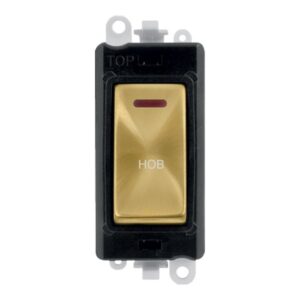 Click Scolmore - Click GridPro 20Ax Double Pole Switch With Led Module Black Satin Brass Hob (GM2218BKSB-HB)