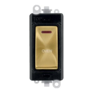 Click Scolmore - Click GridPro 20Ax Double Pole Switch With Led Module Black Satin Brass Oven (GM2218BKSB-OV)