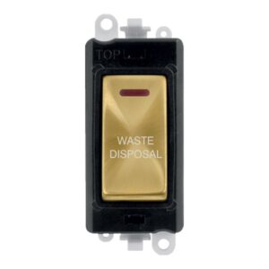 Click Scolmore - Click GridPro 20Ax Double Pole Switch With Led Module Black Satin Brass Waste Disposal (GM2218BKSB-WD)