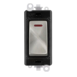 Click Scolmore - Click GridPro 20Ax Double Pole Switch With Led Module Black Satin Chrome (GM2218BKSC)