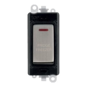 Click Scolmore - Click GridPro 20Ax Double Pole Switch With Led Module Black Stainless Steel Fridge Freezer (GM2218BKSS-FF)
