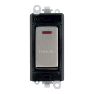 Click Scolmore - Click GridPro 20Ax Double Pole Switch With Led Module Black Stainless Steel Freezer (GM2218BKSS-FZ)