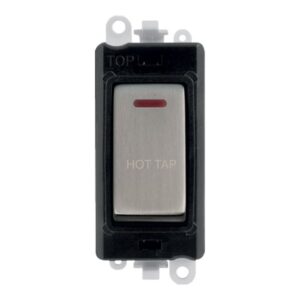 Click Scolmore - Click GridPro 20Ax Double Pole Switch With Led Module Black Stainless Steel Hot Tap (GM2218BKSS-HT)