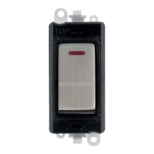 Click Scolmore - Click GridPro 20Ax Double Pole Switch With Led Module Black Stainless Steel Microwave (GM2218BKSS-MW)