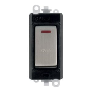 Click Scolmore - Click GridPro 20Ax Double Pole Switch With Led Module Black Stainless Steel Oven (GM2218BKSS-OV)