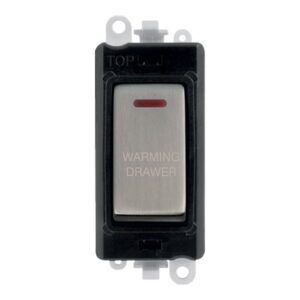 Click Scolmore - Click GridPro 20Ax Double Pole Switch With Led Module Black Stainless Steel Warming Drawer (GM2218BKSS-WDR)
