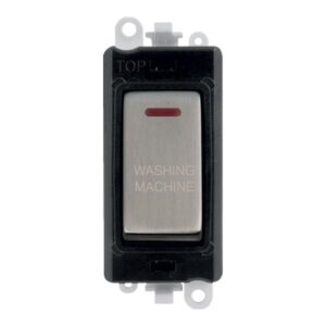 Click Scolmore - Click GridPro 20Ax Double Pole Switch With Led Module Black Stainless Steel Washing Machine (GM2218BKSS-WM)