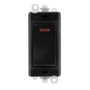 Click Scolmore - Click GridPro 20Ax Double Pole Switch With Led Module Black (GM2218BK)