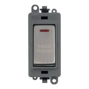 Click Scolmore - Click GridPro 20Ax Double Pole Switch With Led Module Grey Stainless Steel Fridge Freezer (GM2218GYSS-FF)