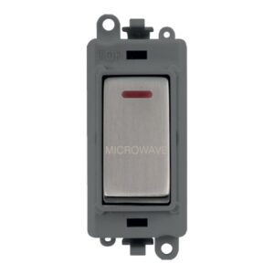 Click Scolmore - Click GridPro 20Ax Double Pole Switch With Led Module Grey Stainless Steel Microwave (GM2218GYSS-MW)