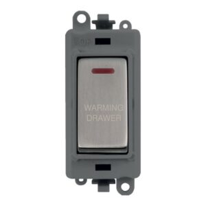 Click Scolmore - Click GridPro 20Ax Double Pole Switch With Led Module Grey Stainless Steel Warming Drawer (GM2218GYSS-WDR)