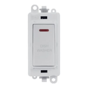 Click Scolmore - Click GridPro 20Ax Double Pole Switch With Led Module Polar White Dishwasher (GM2218PW-DW)