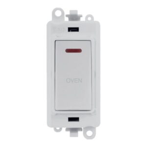 Click Scolmore - Click GridPro 20Ax Double Pole Switch With Led Module Polar White Oven (GM2218PW-OV)