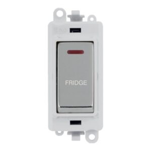 Click Scolmore - Click GridPro 20Ax Double Pole Switch With Led Module Polar White Polished Chrome Fridge (GM2218PWCH-FD)