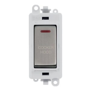 Click Scolmore - Click GridPro 20Ax Double Pole Switch With Led Module Polar White Stainless Steel Cooker Hood (GM2218PWSS-CH)